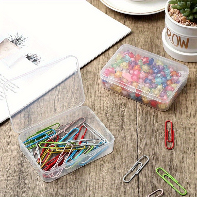 4Pcs Clear Plastic Storage Boxes Small Jewelry Organizer Accessories Space Save gallery