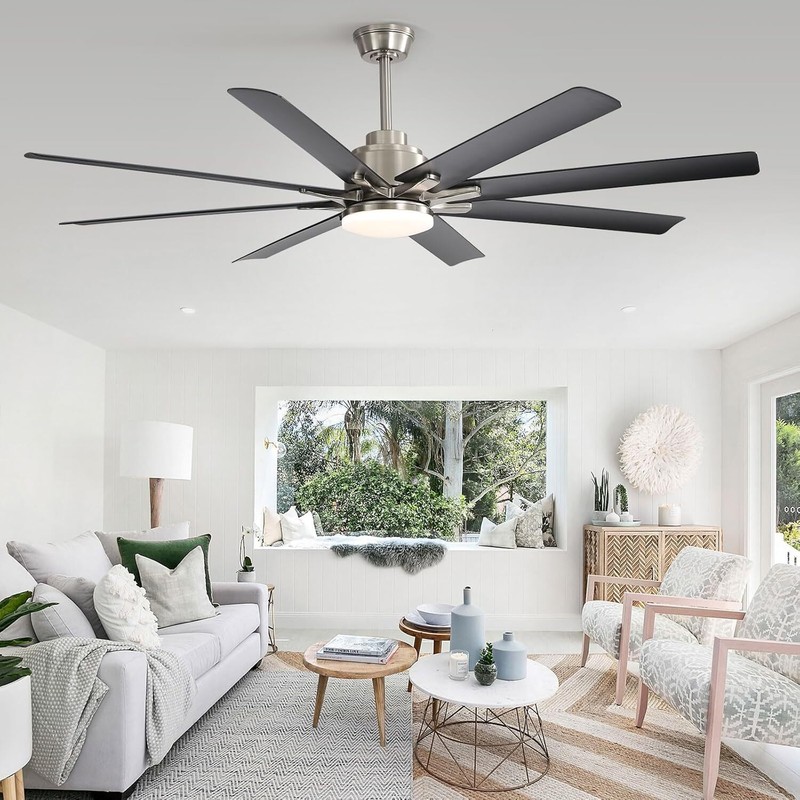 Extra Large 66'' Ceiling Fan & Light APP Remote Control 8-Blades Cooling Modern gallery