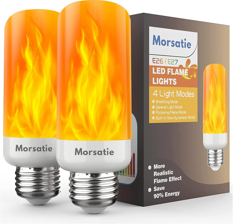 【Upgraded LED Flame Light Bulbs, 4 Modes Flickering Light Bulbs with Upside D... gallery
