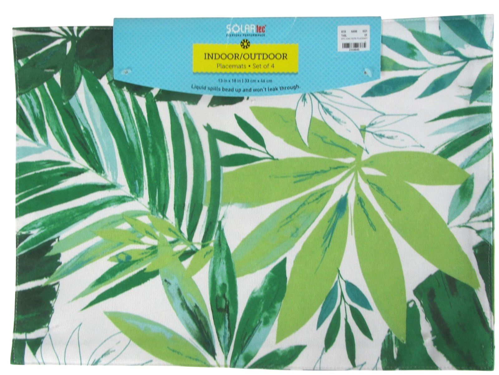 Solartec Placemats Set 4 Tropical Palm Leaf Indoor Outdoor 13x18 New gallery