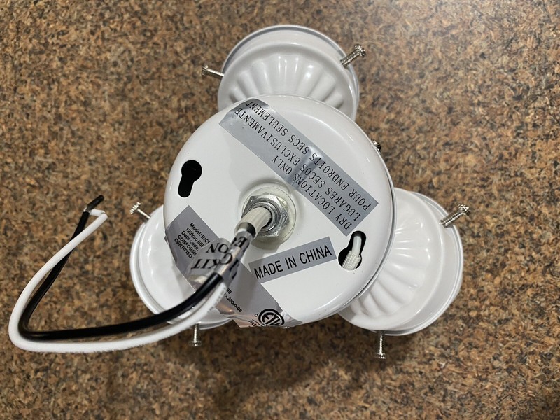 E Lighting White 3-Light Pull Chain Ceiling Fan Light Fitter INC9026WH 3xE26 gallery