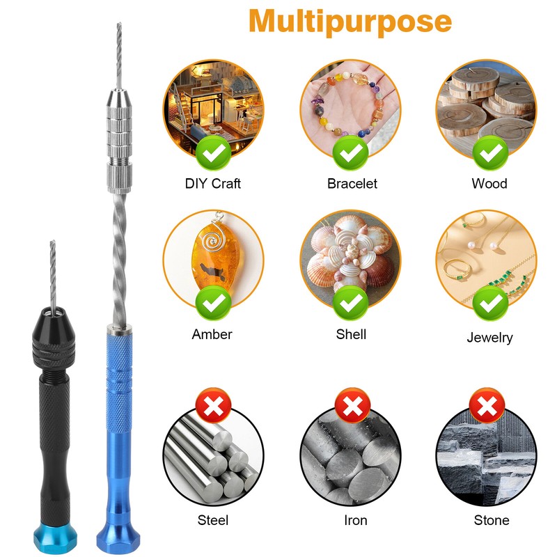 26Pcs Precision Pin Vise Hobby Mini Micro Hand Twist Drill Bits Rotary Tool Set gallery