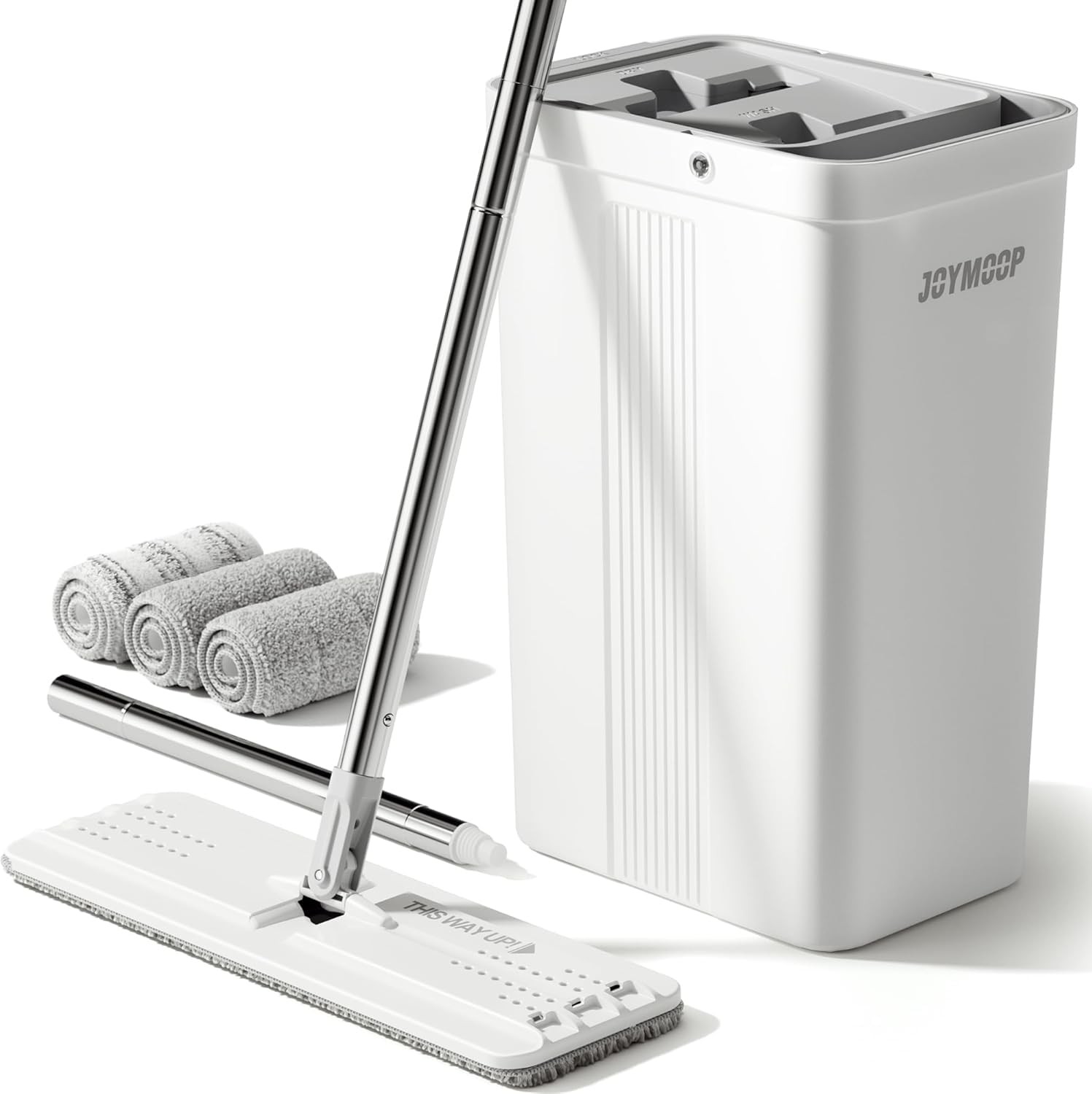 Flat Mop System Microfiber Mop and Bucket Set White Household & Commercial Floor gallery