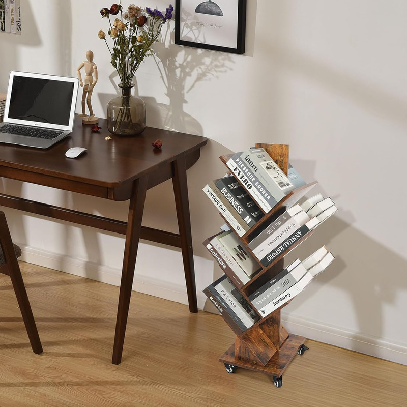 Rotating Tree Bookshelf - 360°Space-Saving Bookcase, 7 Tiers Bookshelf Aesthetic gallery