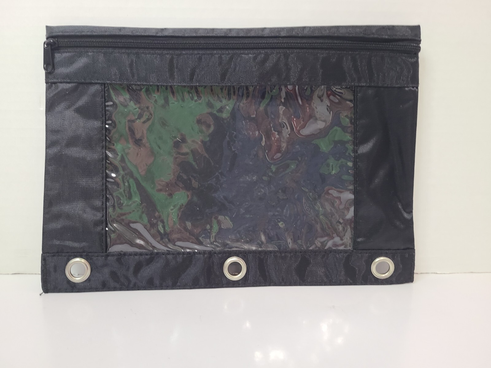 Pencil Pen Clear Zipper Pouch 3 Ring Binder Red or Black PICK ONE gallery