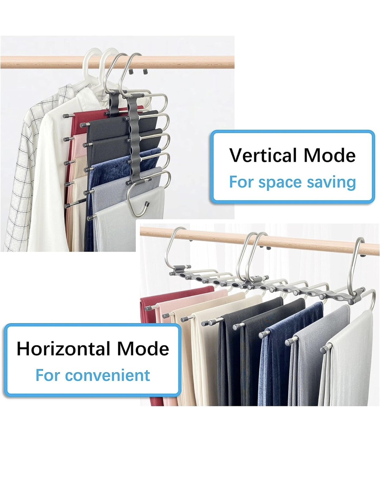 Magic Pants Hangers Space Saving 2 Pack For Closet Multiple Layers Multifunction gallery