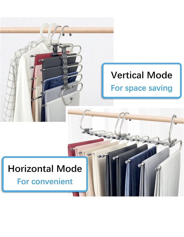 Magic Pants Hangers Space Saving 2 Pack For Closet Multiple Layers Multifunction gallery