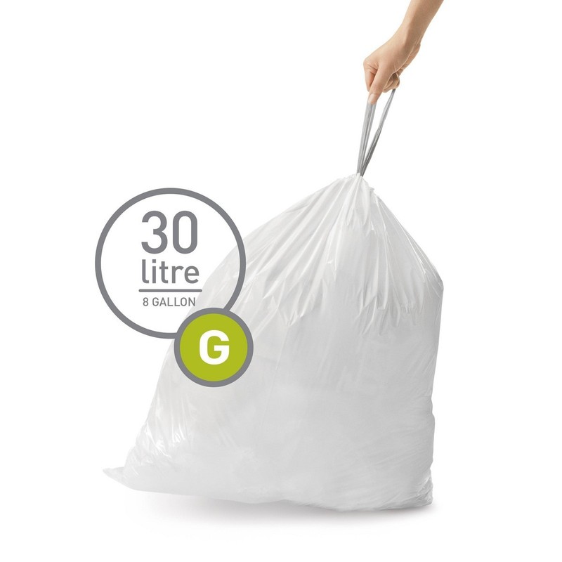 simplehuman 30L Code G Custom Fit Kitchen Trash Bag Liners 5 Quick Packs - 100ct gallery