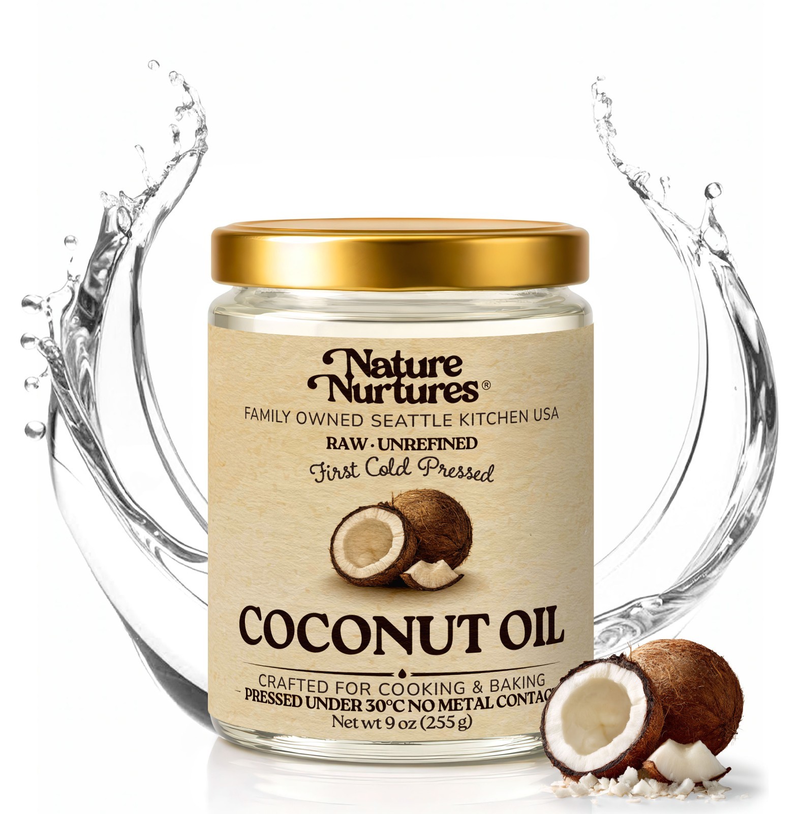 Coconut Oil for Cooking Raw Unrefined First Cold-Pressed Below 30C Made in USA gallery
