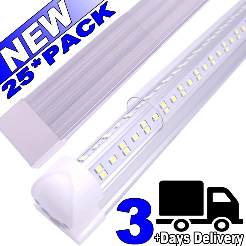 25PACK 8FT Integrated Led Tube Light Bulbs 144w Linkable Led Shop Light 6500K gallery