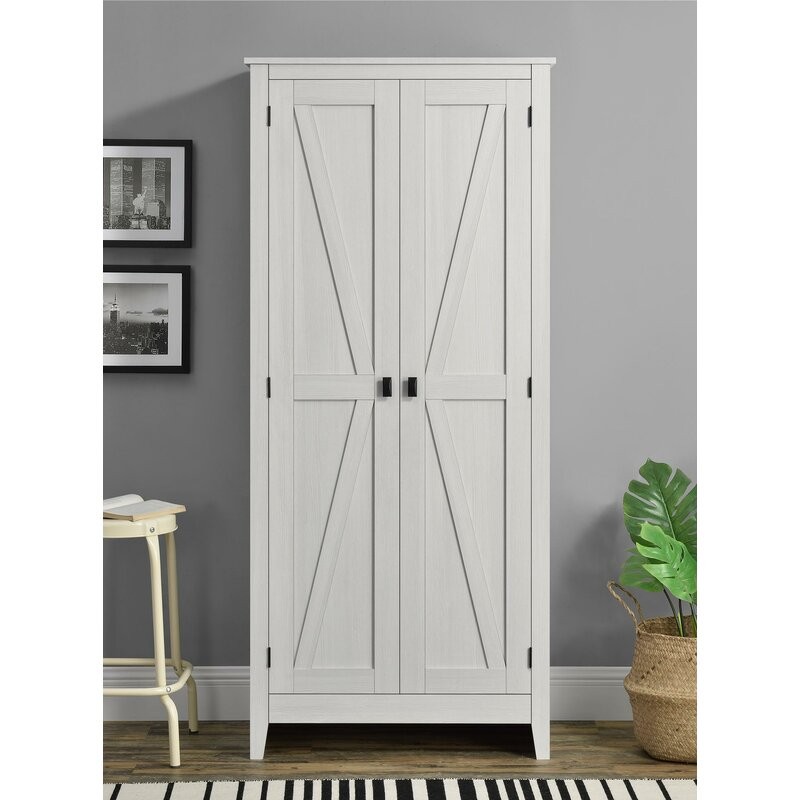 Ivory Pine Storage Cabinet Shelving Pantry Laundry Organizer Utility Closet gallery