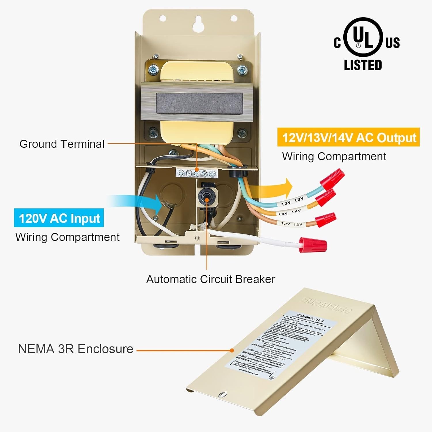 300W Low Voltage Pool Light Transformer, 120V AC to 12V/13V/14V AC gallery