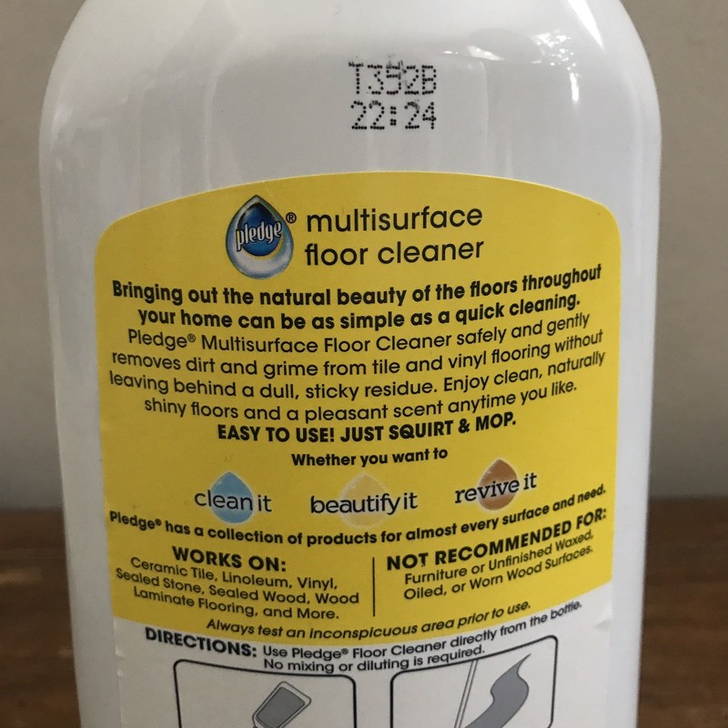 Pledge Clean It Multisurface Floor Cleaner Rainshower - 27oz. - Roughly 95% Full gallery