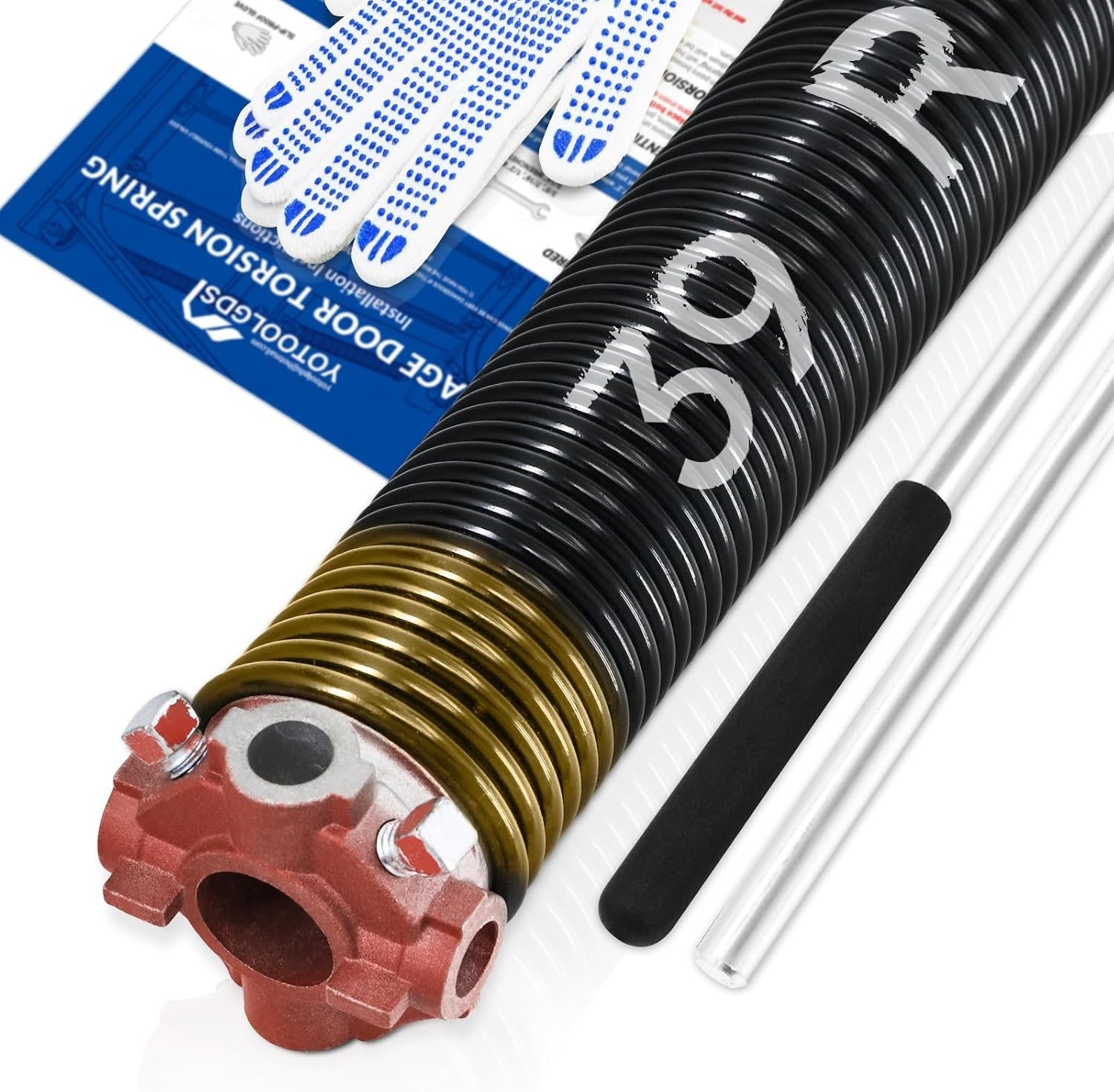 Right Hand Wind Red Cone (0.250x1.75''x39'') Garage Door Torsion Spring 16,000CY gallery