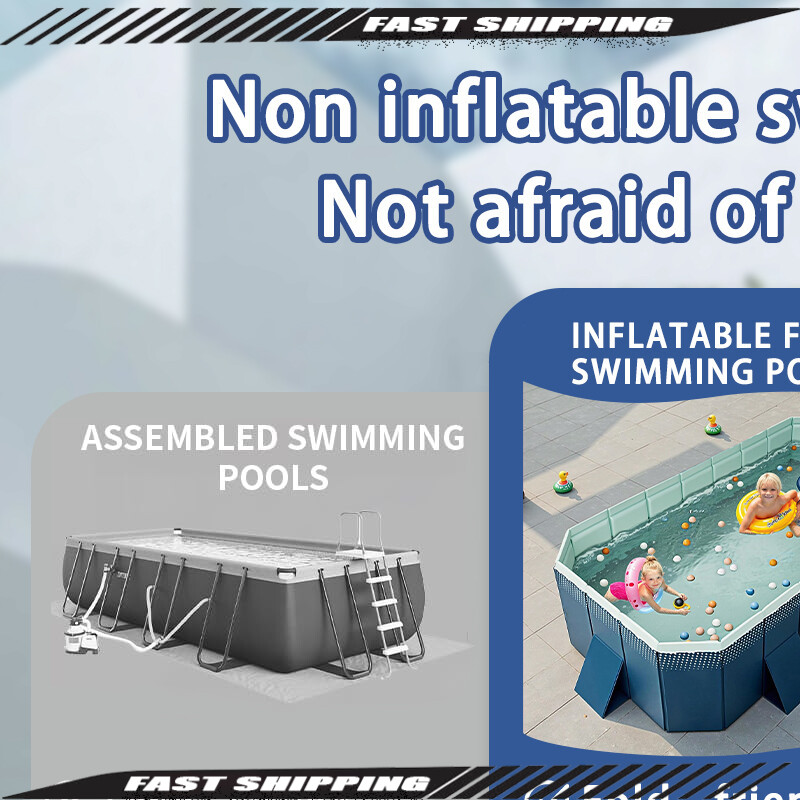 2.6M Foldable Non-Inflatable Swimming Pool Above Ground Adult Kiddie Family Pool gallery
