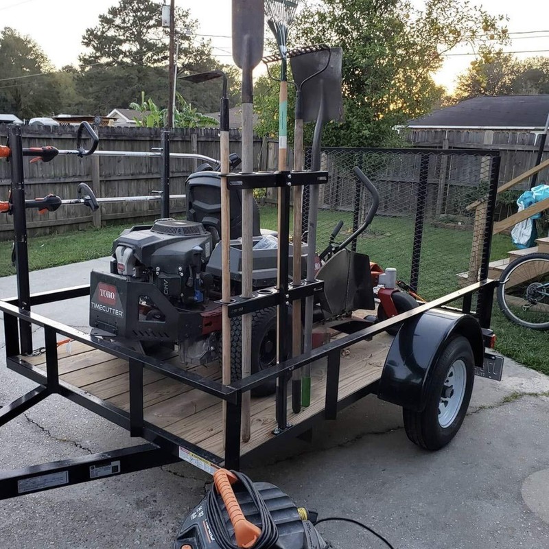 3 Place Lock Weedeater Trimmer Rack & Hand Tool Rack for OPEN Trailer Truck NEW gallery