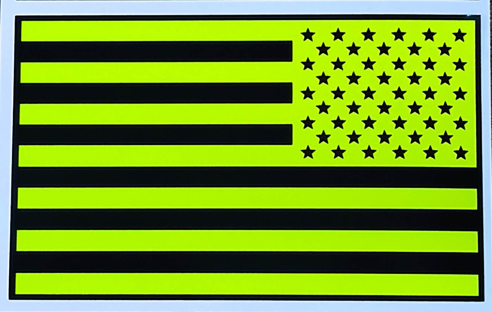 REFLECTIVE Fluorescent reversed AMERICAN FLAG Car DECAL fire EMS Multiple Sizes gallery