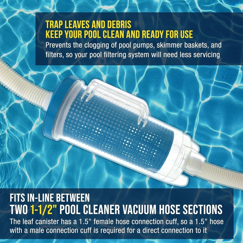 Clear Inline Pool Leaf Catcher - Lightweight & Highly Efficient Debris Collector gallery