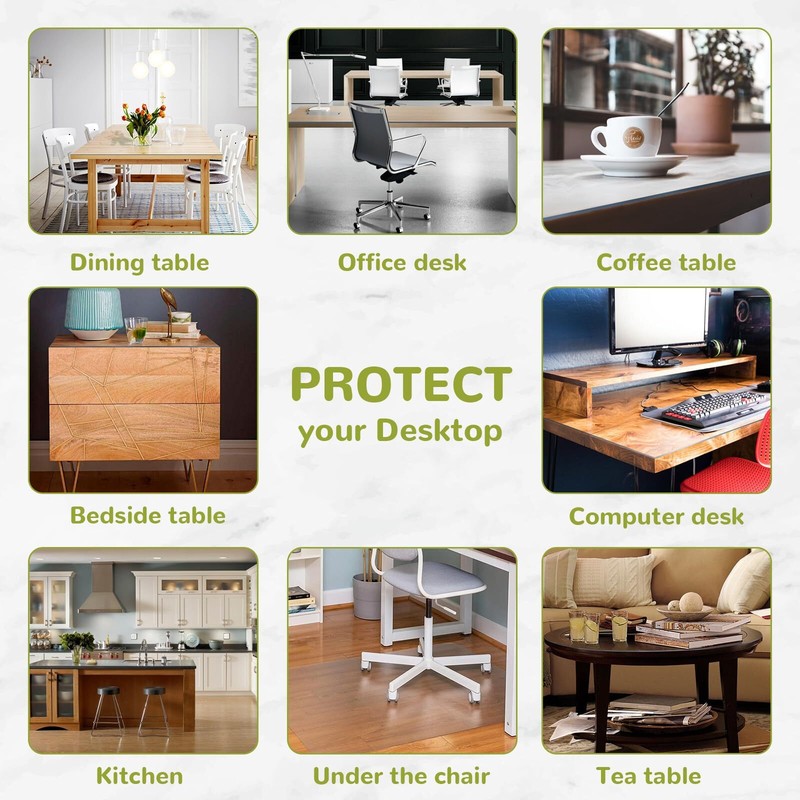 14 x 48 Inch Clear Table Cover Protector Clear Desk Mat Clear Table Protector... gallery