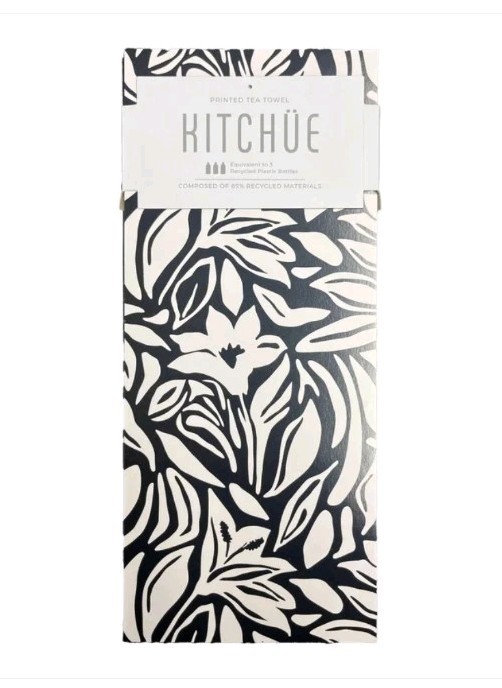 🫖 ⭐ MÜKitchen Kitchüe Black & White Printed Tea Towels • Eco-Friendly • 2 Pack gallery