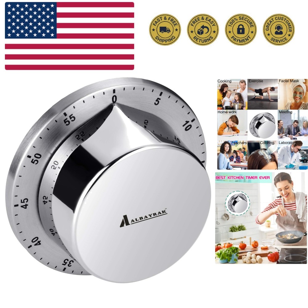 Kitchen Timer, Chef Cooking Timer Clock with Loud Alarm, No Batteries Require...