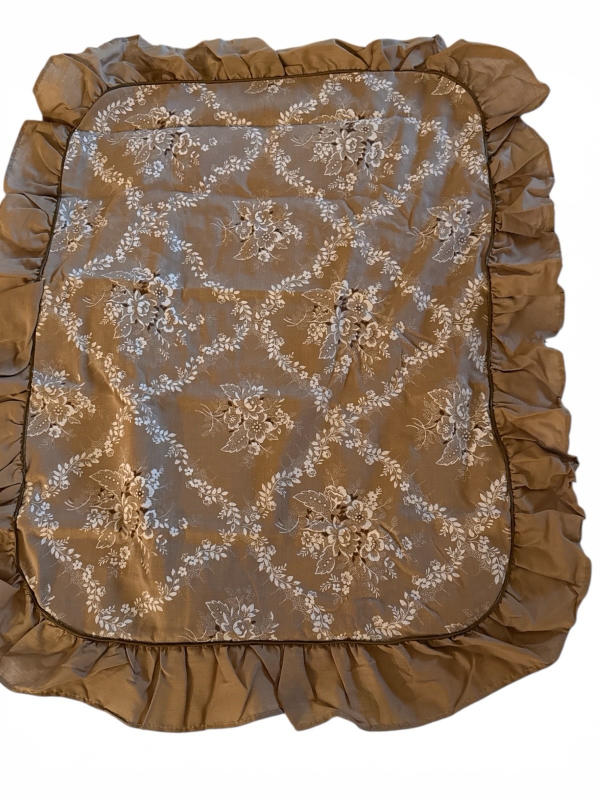 Jp Stevens Brown Floral Ruffled Pillow Sham Standard - gallery