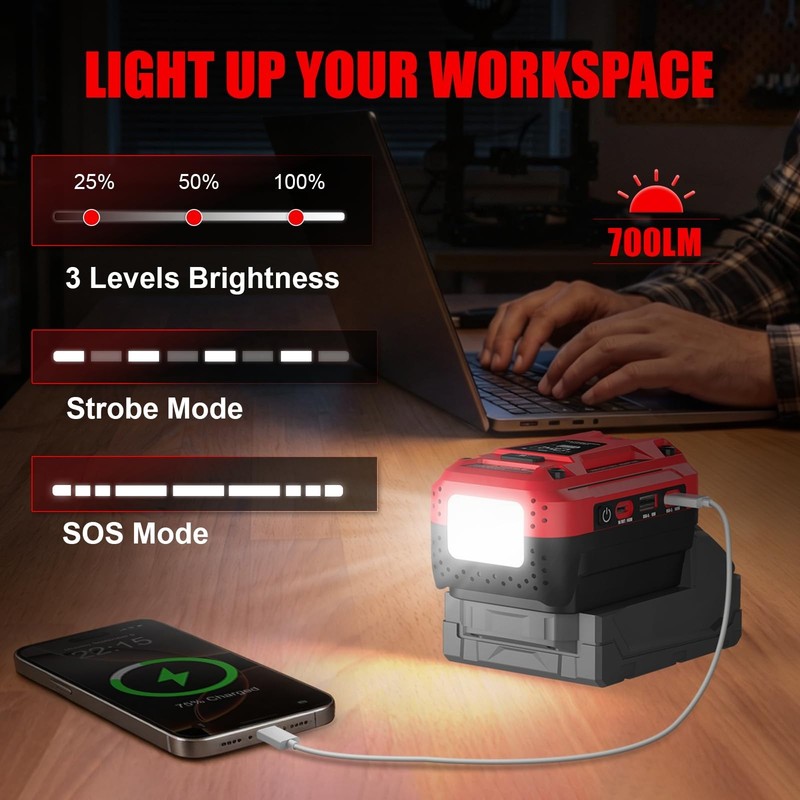 USB Power Source for Milwaukee 18V Battery Adapter PD Type-C Fast Charger gallery