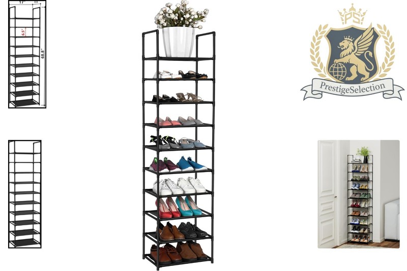 Versatile 10-Tier Shoe Organizer - Space-Saving, Classic Design for All Rooms gallery
