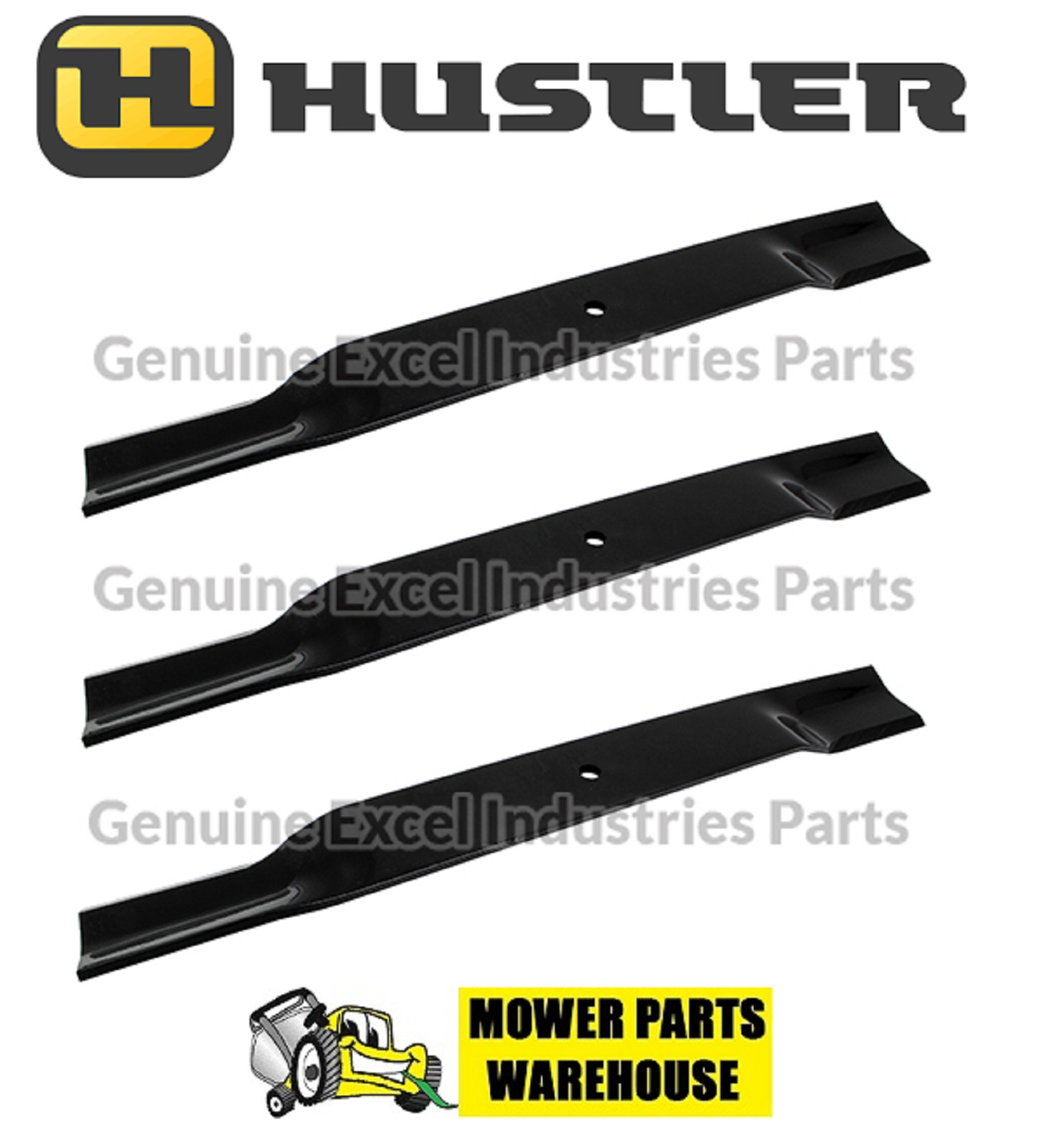 3 GENUINE OEM HUSTLER MOWER BLADES 72" CUT 2500 3000 3200 3400 754853 gallery