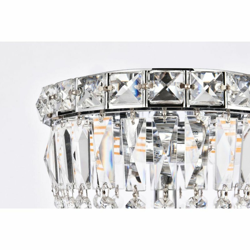 Chandelier Crystal Flush Mount Chrome Bedroom Hallway Bathroom Light Fixture 8" gallery