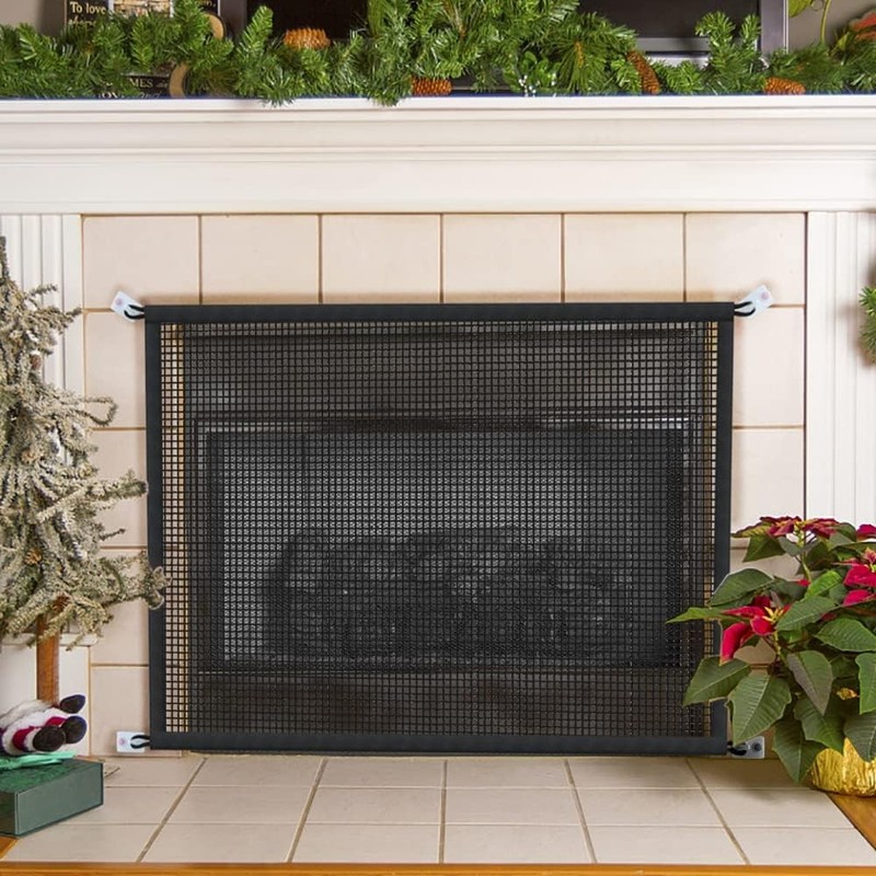 Fireplace Screen Safe Mesh Gate: Child Proof Barrier Guard Living Room Fire Plac gallery