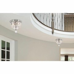 Chandelier Crystal Flush Mount Chrome Bedroom Hallway Bathroom Light Fixture 8″