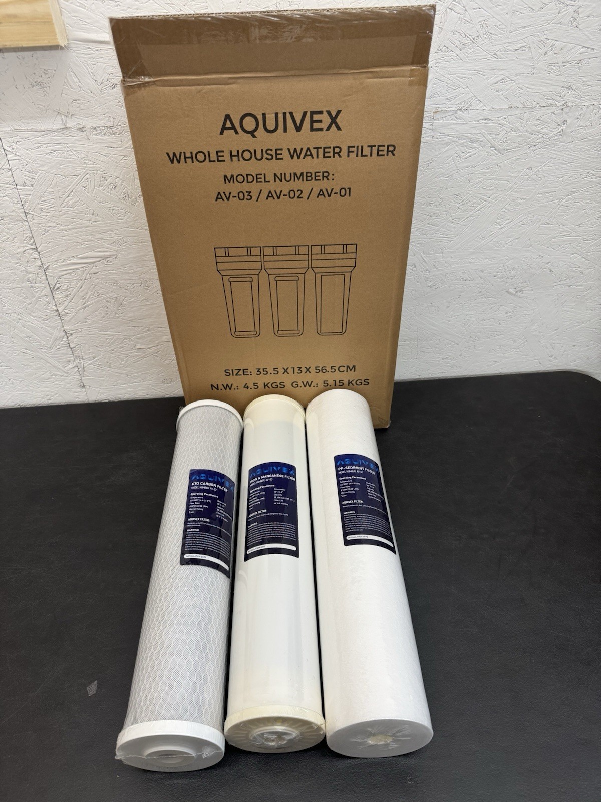 AQUIVEX WHOLE HOUSE WATER FILTER SET - Model Av – 03/AV – 02/Av – 01 NIB gallery