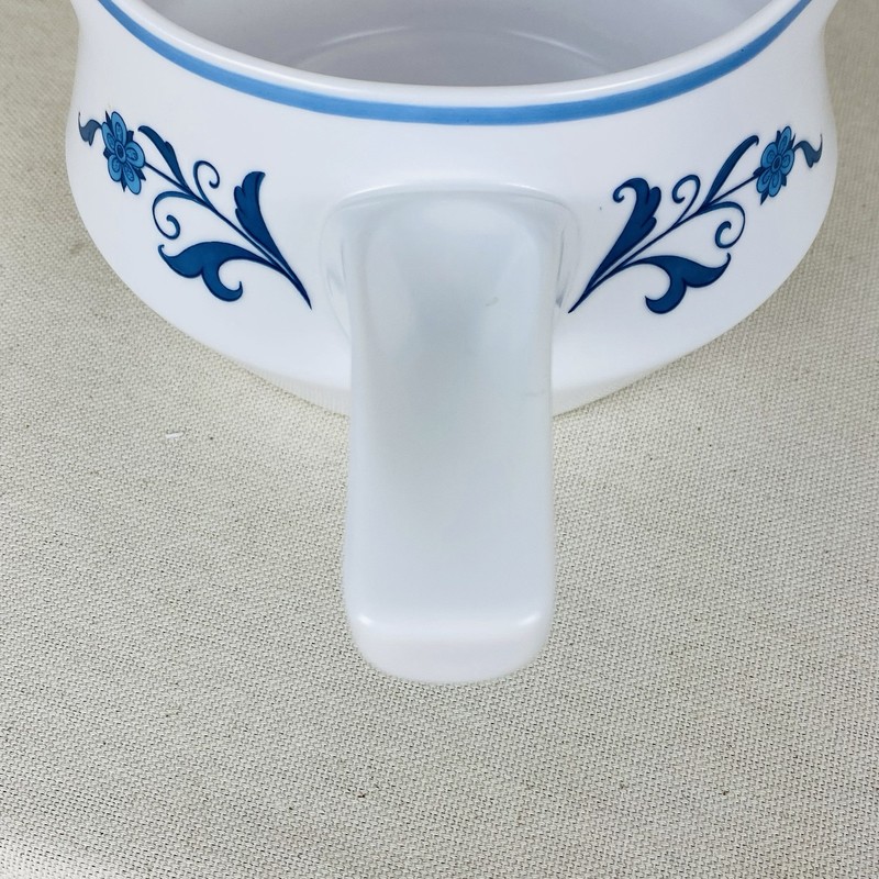 Vtg Noritake Progression BLUE HAVEN Gravy Boat Double Spout Stoneware Japan gallery