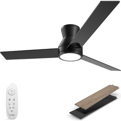 Ceiling Fans with Lights Remote Control – Flush Mount Dimmable 3000K-6500K LE…