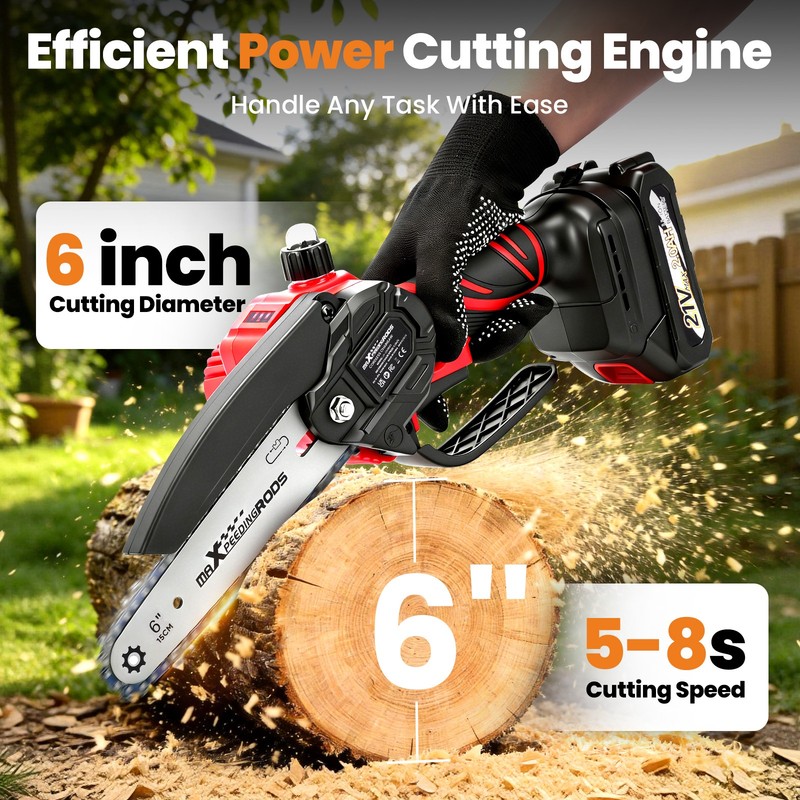 Cordless for Mini Chainsaw 21V Portable Battery 3 Chains Wood Cutting Garden gallery