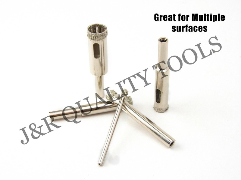 5pc Diamond Hole Saw Set Drill Bit Tile Glass Marble Granite Slate 5/32" to 1/2" gallery