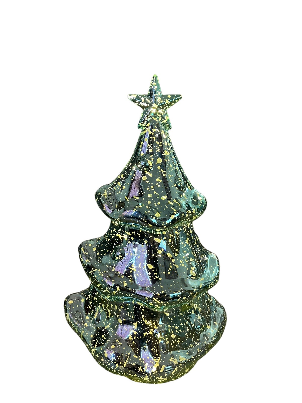 Christmas Light Up Plastic Christmas Tree Decoration 11" Tall Teal Green gallery