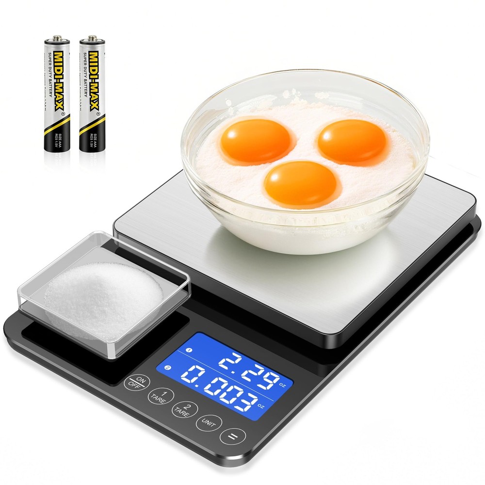 33 Lbs Dual Platform Digital Kitchen Food Scale Two Precision Surfaces