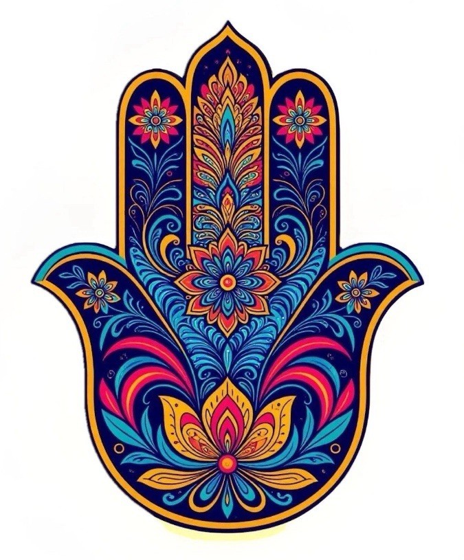 Sacred Geometry Psychedelic Floral HAMSA Die-Cut Waterproof Sticker gallery