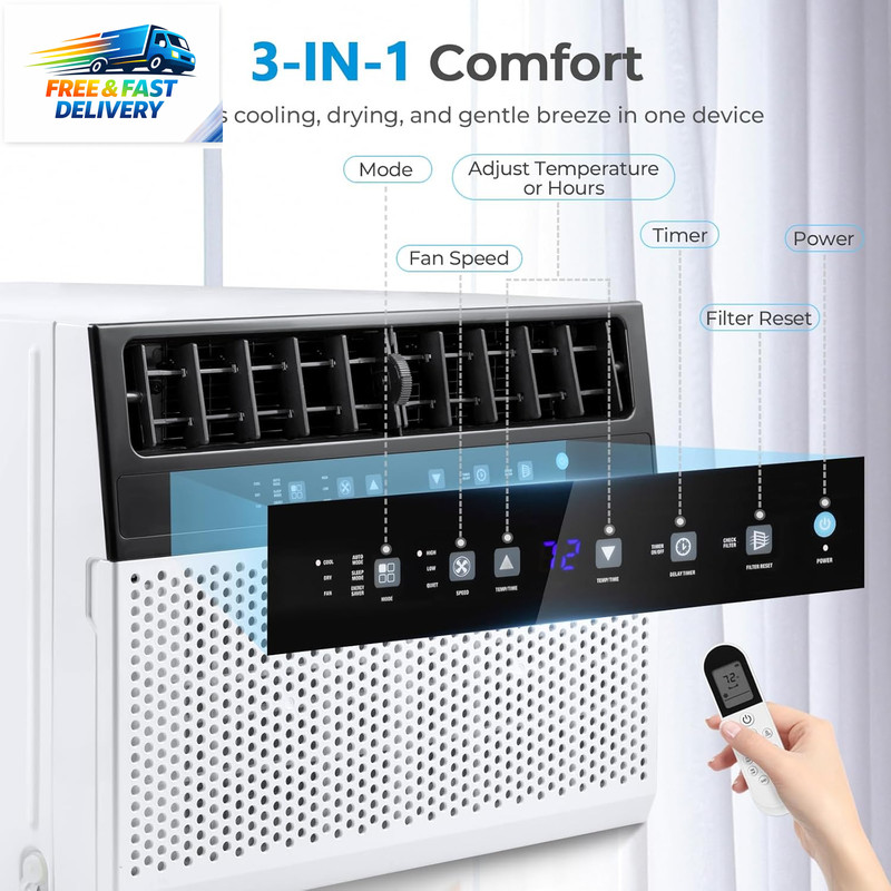 U-Shaped Window Air Conditioner,Window AC Unit Cools up to 450 Sq.Ft,Saddle Air gallery