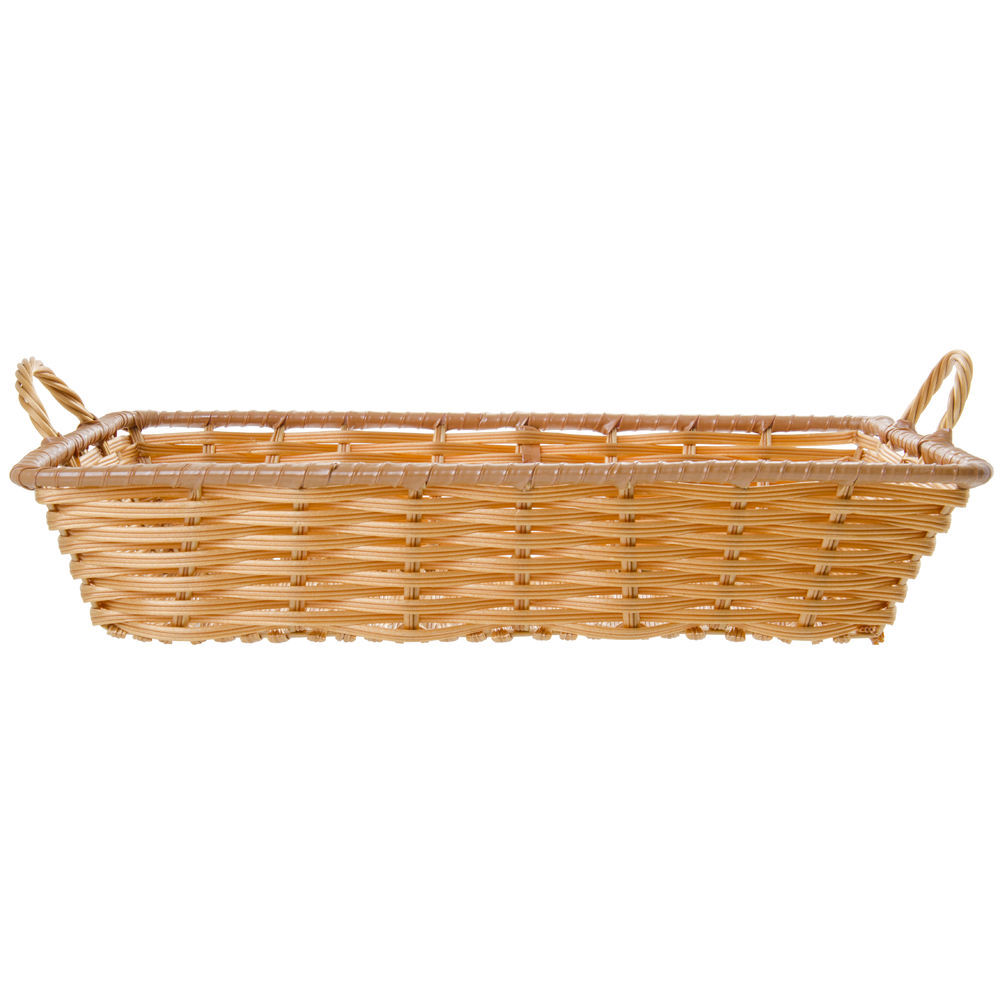 HUBERT Storage Basket, Rectangular, Natural Color with Handles - 18"L x 12"W x 3