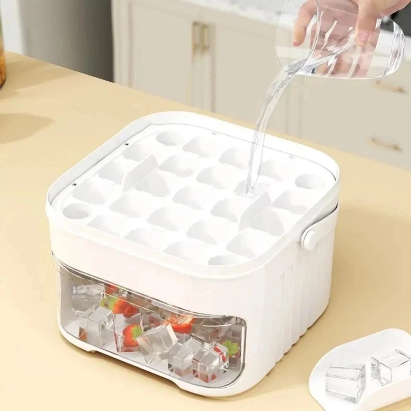50 Cube Ice Maker Tray with Press Lid Double Layer Ice Box gallery