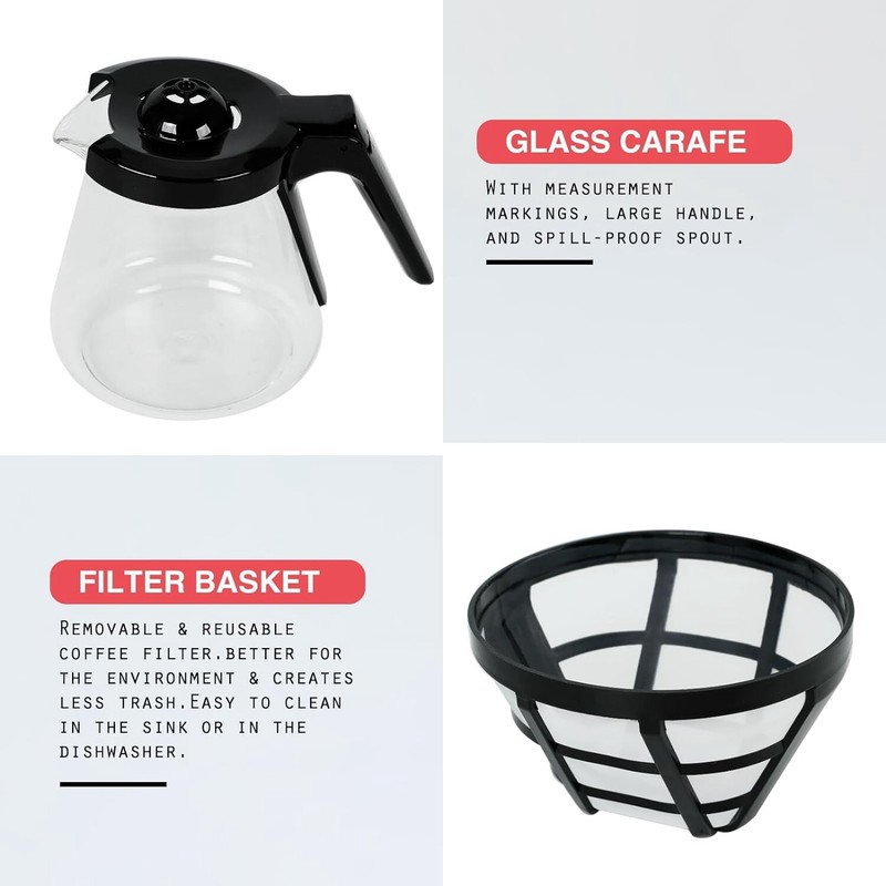 Drip Coffee Machine With 750ML Removable Water Reservoir Permanent Filter Black gallery