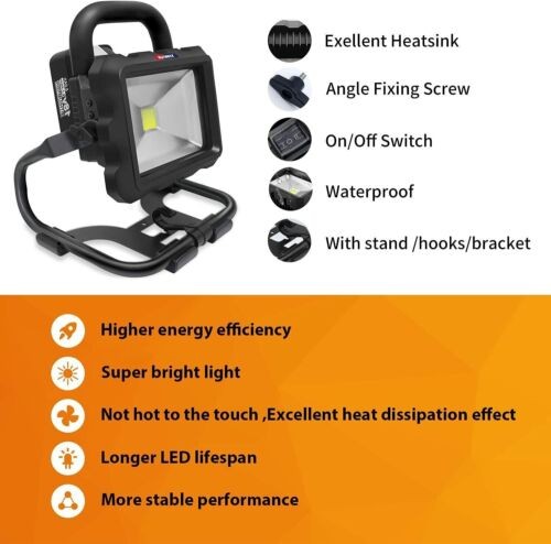 LED Work Light Power by Tool for LB2X4020 20v Battery Outdoor Bright Ligh 3000Lm gallery