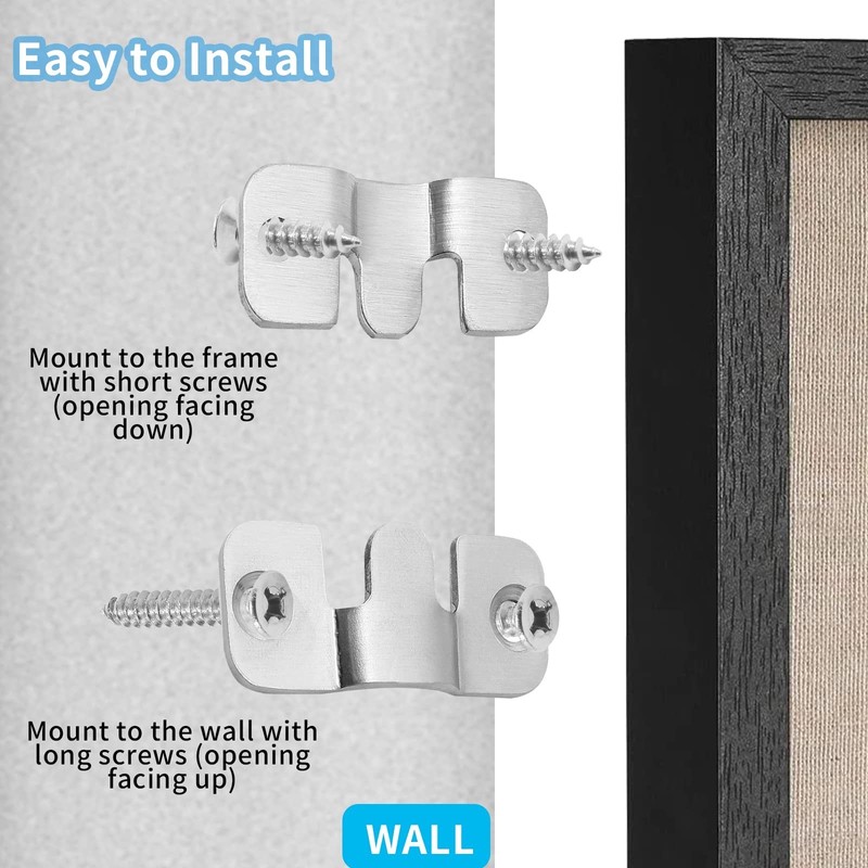 6 Pairs Flush Mount Bracket, 44 x 19mm Stainless Steel Wall Mount Bracket, Re... gallery