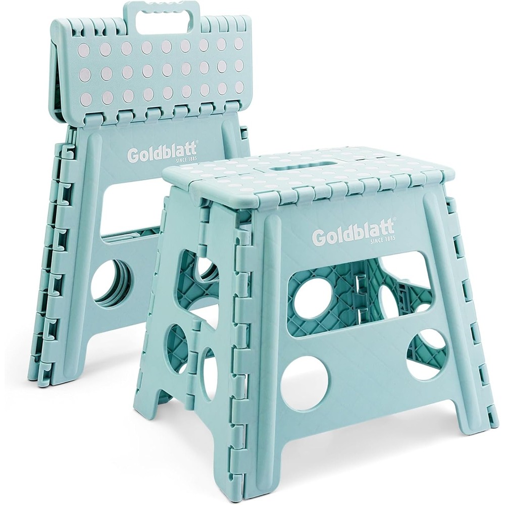 Goldblatt 2PC 12.5" Folding Step Stool Heavy-Duty Plastic Stool 300 lbs Capacity gallery