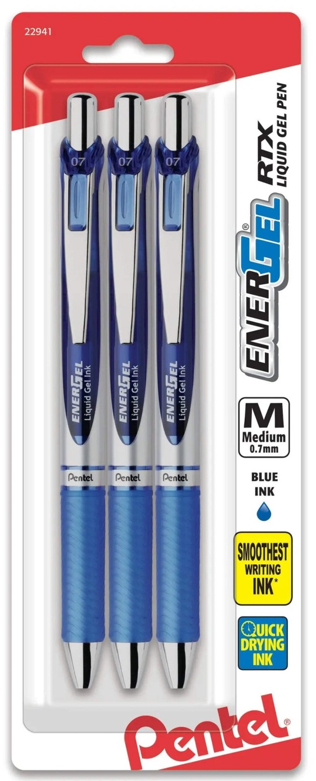 EnerGel RTX Retractable Liquid Gel Pens, 0.3mm to 0.7mm, Assorted Ink 3-Packs gallery