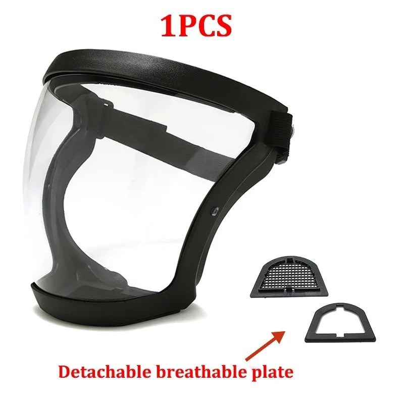 1 Adjustable Full Face Shield Protector - Clear Durable Plastic, Heat & Impact R gallery