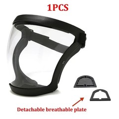1 Adjustable Full Face Shield Protector – Clear Durable Plastic, Heat & Impact R